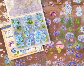 300-Piece Botanical Flower Sticker Book – Vintage Floral Stickers, 30 Sheets for Junk Journal, Scrapbooking & Planner