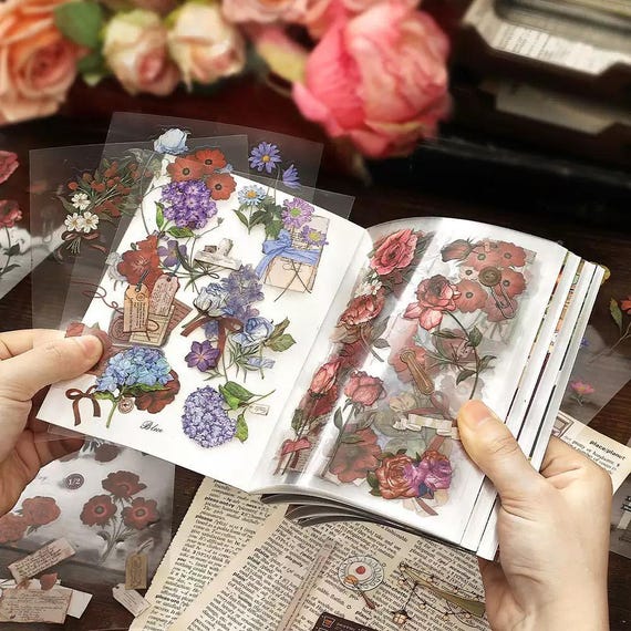200-Piece Vintage Sticker Book, Aesthetic Nature Stickers for Journaling, Scrapbooking Supplies, Botanical, Mushroom, Coffee, Floral