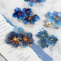 Gold Foil Watercolor Flower Stickers – watercolor christmas cards PET Stickers for Journaling, Scrapbooking & Holiday Gift 20pcs