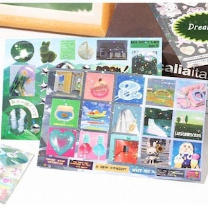 1000-delig Dreamcore Aesthetic stickerboek – surrealistische collagestickers, holografische overlay, rommeljournaal, scrapbooking, plannerdecoratie afbeelding 3