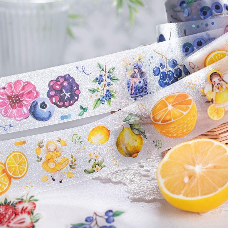 Cute Kawaii Fruit Washi Tape PET Transparent Sticker Tape for ...