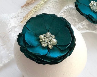Teal Hair Accessories - Blue Green Shoe Clip For Bride, Bridesmaid, Flower Girl, Formal Occasion, Photo Prop Sister Teacher's Gift - Kia