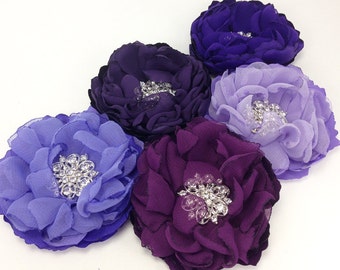 Purple Hair Clip, Lavender Shoe Clip, Eggplant Hair Flower Comb For Bride, Bridesmaid Gift, Flower Girl Gift, Garden Wedding Decoration, Ana