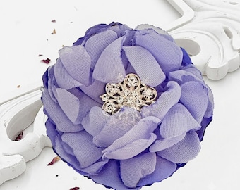 Lavender Flower Hair Clip, Bridal Headband Charm, Floral Brooch Pin, Flower Girl Basket Decor, Purple Wedding Pillow Accent, Shoe Clips Ana