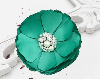 Jade Green Hair Clips - Sparkling Crystal Embellished Shoe Clips for Bridal Party, Bridesmaid, Bride - Photo Shoot Prop, Sister Gift - Kia