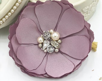 Vintage Lilac Hair Accessories, Pins, Shoe Clips, Brooch for a Bride Bridesmaid with Swarovski Sew on Crystal Special Event Photo Prop Kia