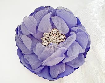 Lavender Flower Hair Clip, Bridal Headband Charm, Floral Brooch Pin, Flower Girl Basket Decor, Purple Wedding Pillow Accent, Shoe Clips Ana