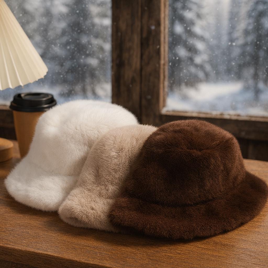 Chapeau Femme En Fourrure Véritable Beige Marron - Taille 57-58, Neuf Sans étiquette