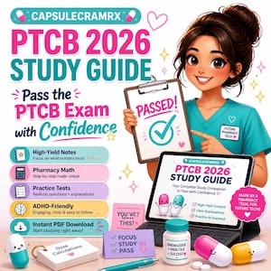 Guide d'étude PTCB 2026 pour technicien en pharmacie | Préparation intensive à l'examen de technicien en pharmacie, questions d'entraînement PTCE, révision de mathématiques (PDF)