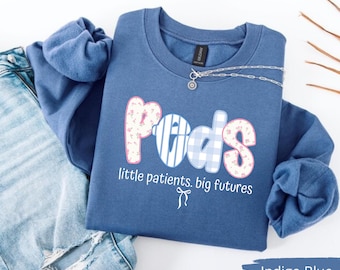 Pediatric Nurse Sweatshirt, Comfort Colors Peds Crew Shirt