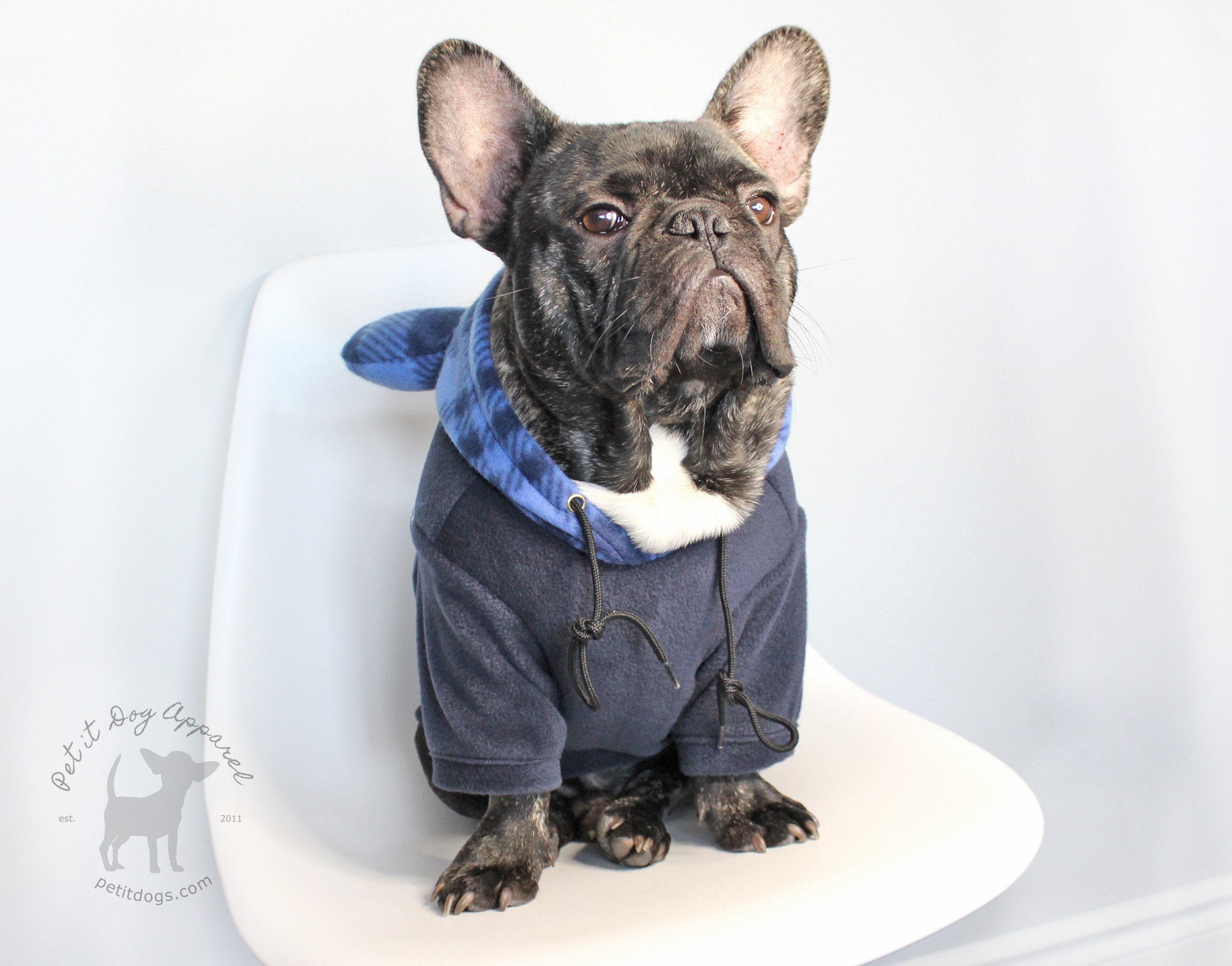 Dog Hoodie with plaid bear ears fleece dog costume for small Etsy