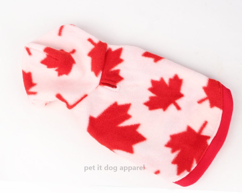 Dog Clothes Canadian Maple Leaf fleece dog hoodie Etsy