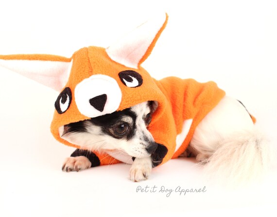 with Hooded All in One & Tail - Size: Medium COST-UNI NEW Orange Fox Costume 