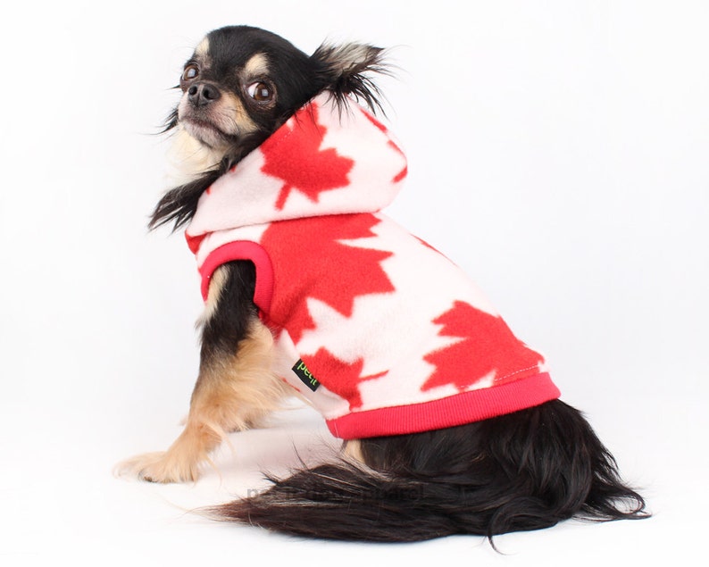 Dog Clothes Canadian Maple Leaf fleece dog hoodie Etsy
