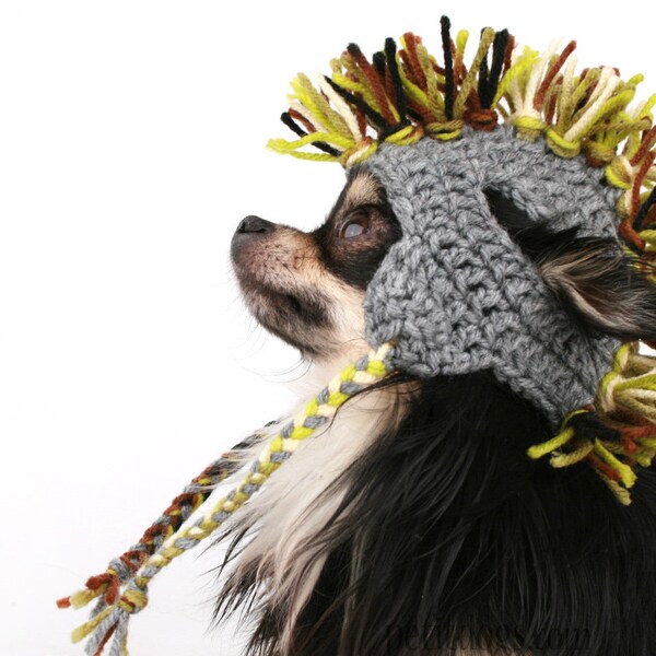 Dog Hat Mohawk crochet touque with ear flaps hat for dogs