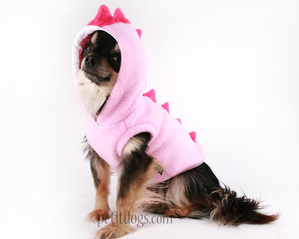 Dog Costume Dinosaur Spikes pink fleece Hoodie in all sizes Etsy