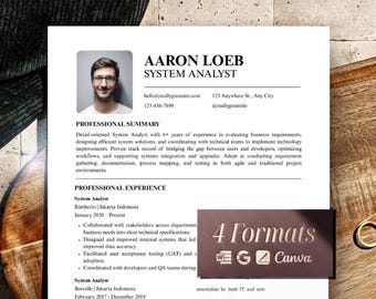 ATS Resume Template | Professional CV Template for Word, Google Docs & Canva | Modern Resume Design | Instant Download