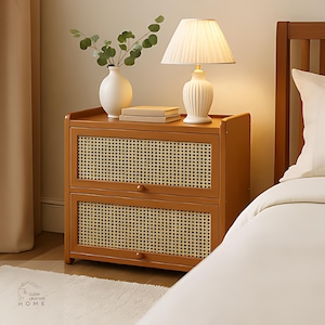 Solid Wood Desktop Storage Rack, Imitation Rattan Door Organizer, Multi-Layer Tea Cup Shelf, Dining Sideboard, Small Home Storage Cabinet