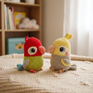 Parrot & Cockatiel Amigurumi Crochet Pattern PDF | Cute Bird Plush Toy Tutorial for Beginners