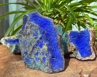 Muestra de mineral de azurita, grupo de cristales azules, sanación Reiki, regalos de decoración para el hogar (1 unidad)
