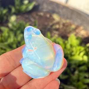 Opalietkikker, dier met kwartskristal, reikihealing, woondecoratiecadeaus 1 st