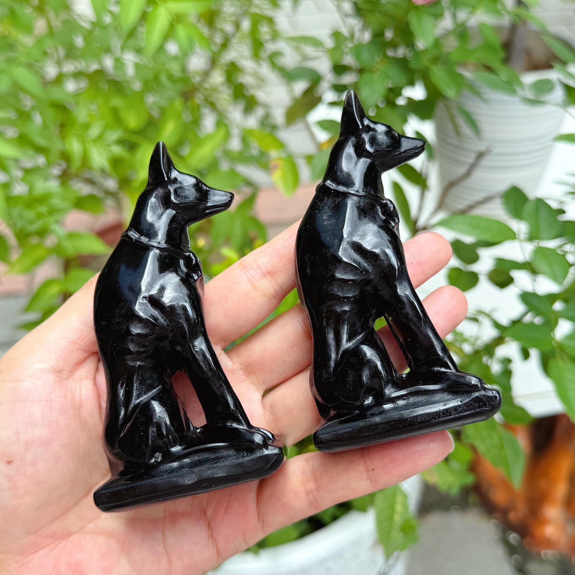 ブラックオブシディアン 犬 わんこ Obsidian Dog - Etsy