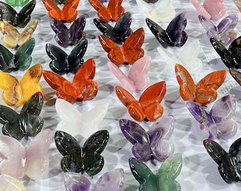 Hand-Carved Natural Quartz Crystal Butterfly, Healing Stone