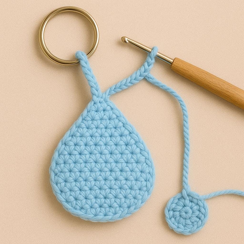 Water Drop Keychain Crochet Pattern: Beginner Amigurumi (PDF