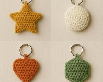 Haakpatroonset amigurumi-sleutelhanger: ster, hart, cirkel, zeshoek (pdf-tutorial) P11