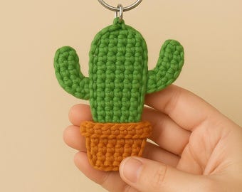 Crochet Cactus Keychain Pattern: Beginner Friendly Amigurumi (PDF Download)P18
