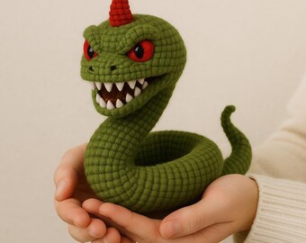 Halloween Schlange Häkelanleitung PDF: Gruseliges Amigurumi Spielzeug (Anfängerfreundlich) P02