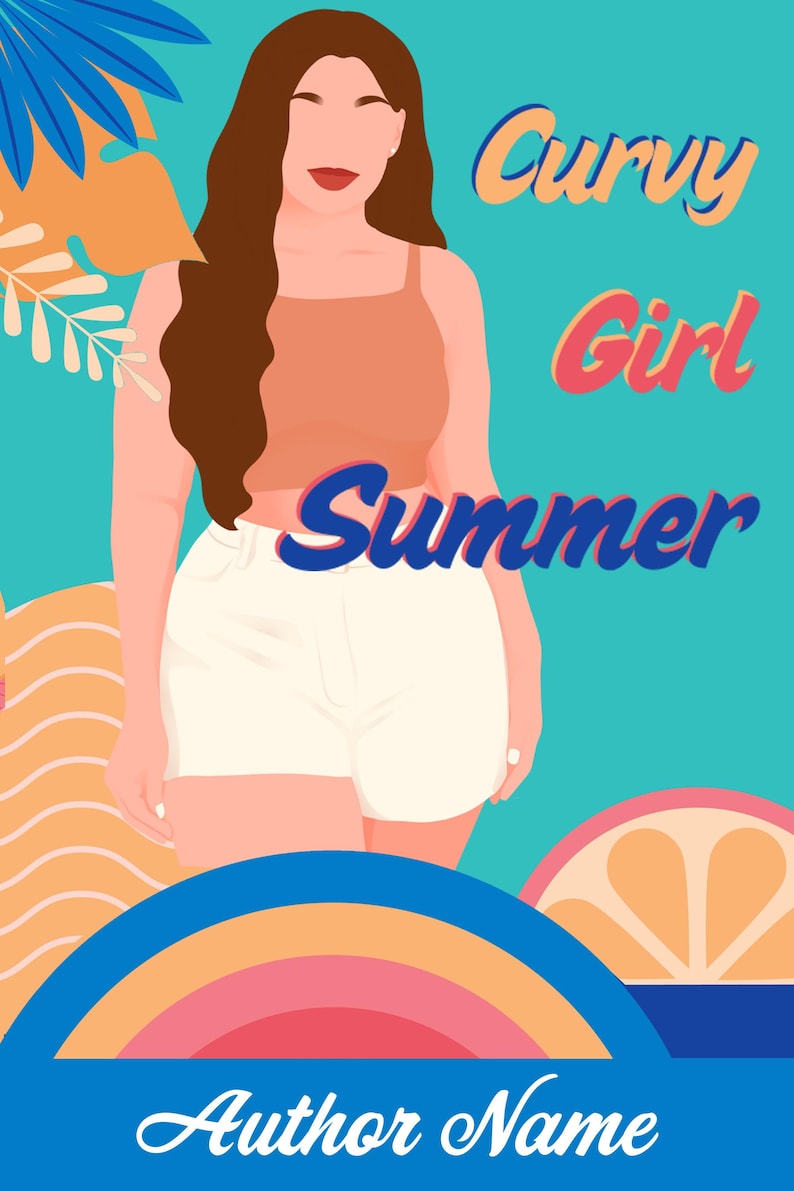 Curvy Girl Romance Book Cover, Illustrated, Plus Promotional Graphics