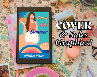 Curvy Girl Romance Book Cover, Illustrated, Plus Promotional Graphics