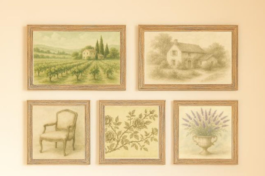 French Country Wall Art Set: Vintage Farmhouse Cottage Prints (digital ...