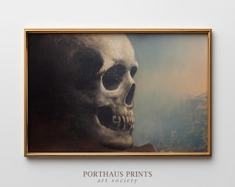 Painted Skull Printable Wall Art: Spooky Halloween Decor (Digital Download)