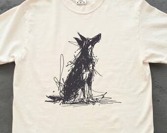 Abstraktes T-Shirt mit Schäferhund-Linienzeichnung, Grafik-T-Shirt mit Schäferhund-Motiv, minimalistisches Tier-T-Shirt, Geschenk für Schäferhund-Mama, Schäferhund-Papa und Hundeliebhaber