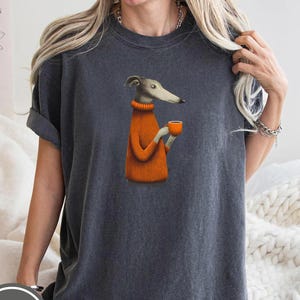 Camiseta de galgo, camiseta de whippet, camiseta de café para galgo, regalo para mamá galgo, sudadera de galgo italiano, camiseta Iggy, regalo acogedor para amantes de los perros
