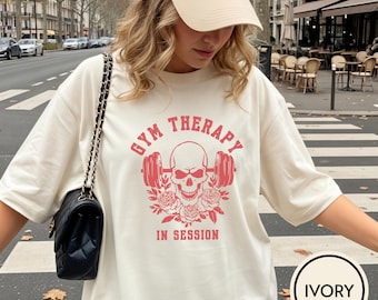 Gym Therapy in Session Shirt, Muscle Mommy, Girls Lifting Shirt, Funny Workout T-Shirt, Gift for Weightlifter, Pump Cover, Womens Fitness