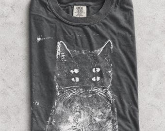 Weirdcore-Katzen-Shirt, Vintage-Horror-Kätzchen-T-Shirt aus dem Jahr 2000, Grunge-Punk-Horror-T-Shirt in angenehmen Farben, Gruseliges Horror-Gothic-Katzen-Shirt, Gothic-Katzenliebhaber-Shirt