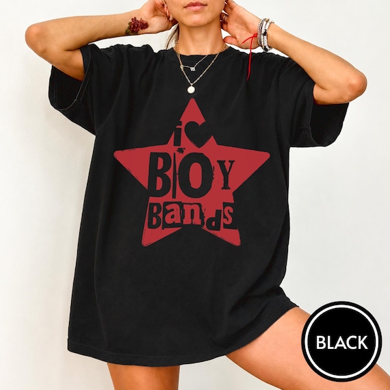 I Love Boy Bands Wash Vintage Shirt, Concert Tour Festival Oversized Shirt, Music Festival Outfit, Rave Party Summer Wash Distressed Tee