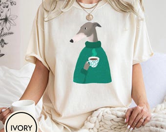 Camiseta Greyhound, Moletom Divertido Whippet, Iggy, Camiseta Cachorro Café, Presente para Mãe de Greyhound, Presente para Amante de Whippet, Presente para Amante de Cães, Moletom com Capuz para Galgo