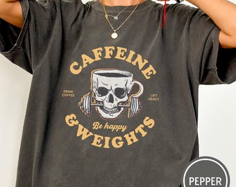 Caffeine & Weights Shirt, Coffee And Gym Shirt, Workout Tee, Fitness Hoodie, Gift For Fitness Lovers, Gym Buddy Gift, Weightlifting Shirt