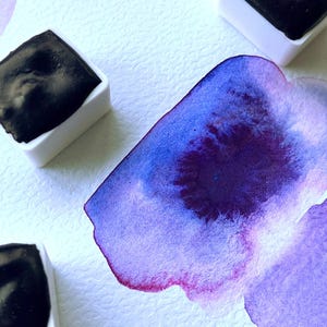 Handmade Purple Watercolor Paint – Color Separating & Granulating | Half Pan