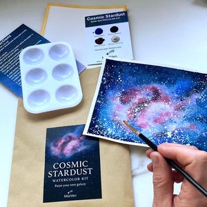 Galaxy Paint Set - Watercolour Kit for Adults – Relaxing Creative Gift – Handmade Dot Card