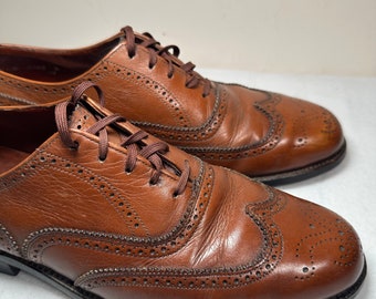 VINTAGE DACK oxfords shoes wingtip Oxford brown leather size 9