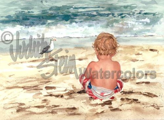 Afternoon Swim Fragrance Giclee Watercolor Print Men's 