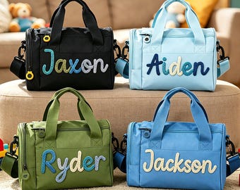 Bolsa de deporte infantil personalizada, bolsa deportiva para niños con nombre personalizado, bolsa de gimnasio para niños pequeños, equipaje de viaje para vacaciones, bolsa de fin de semana para niños pequeños, bolsa de viaje para niños.