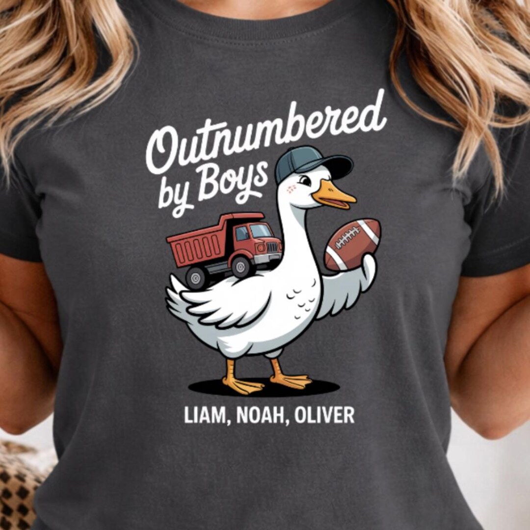 Outnumbered by Boys Shirt, Personalized Mom of Boys Shirt, Funny Boy ...