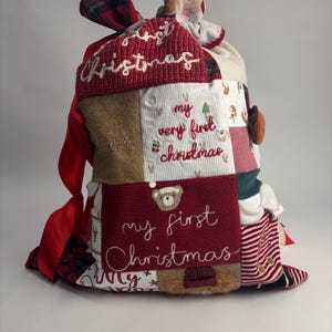 Baby’s patchwork keepsake Christmas sack with Personalisation