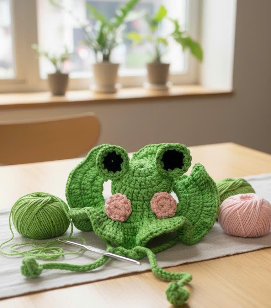 Frog-Shaped Cat Hat Pattern